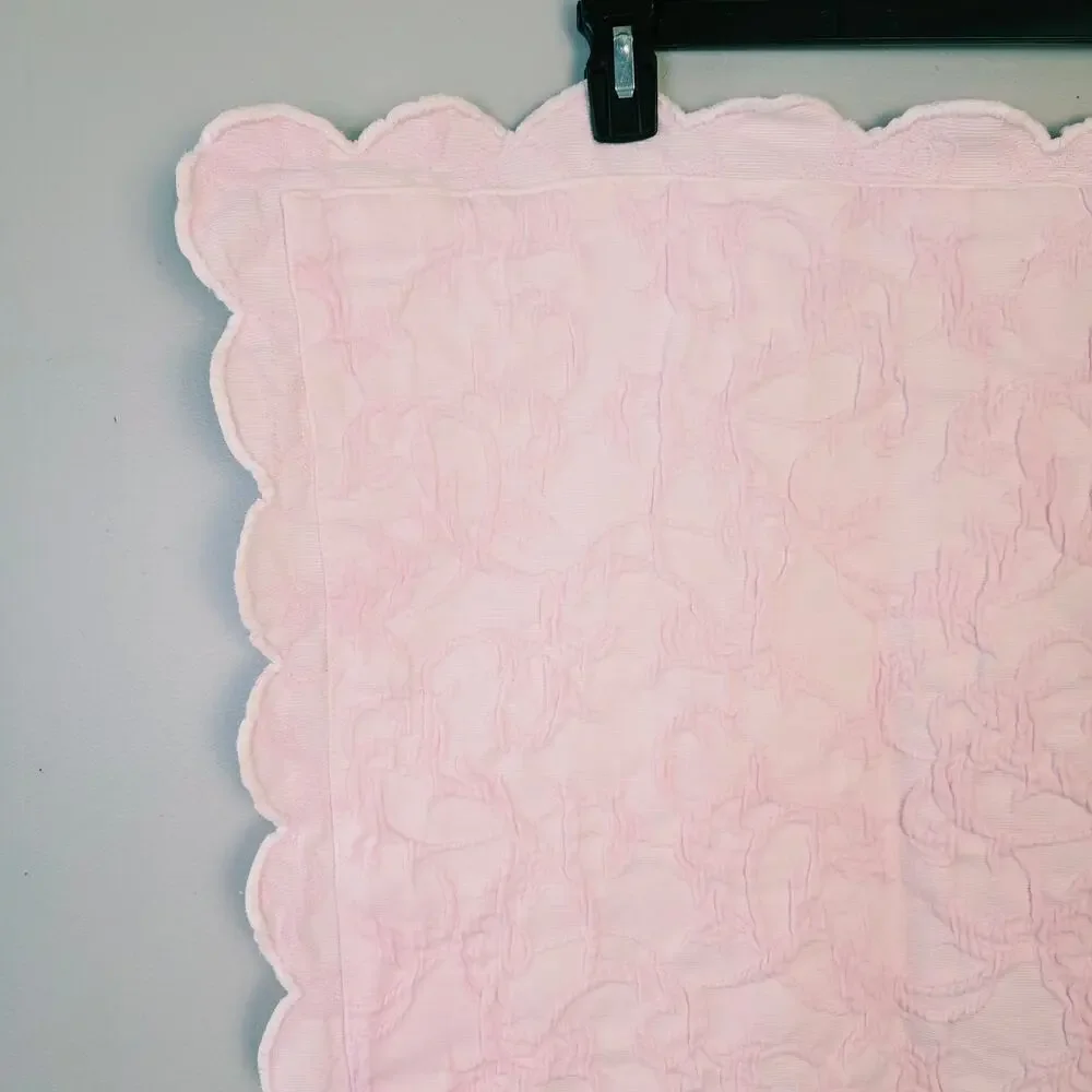 VNT Columbine Cody Pillow Sham 21x28 Pink Floral Scalloped Cottagecore Coquette